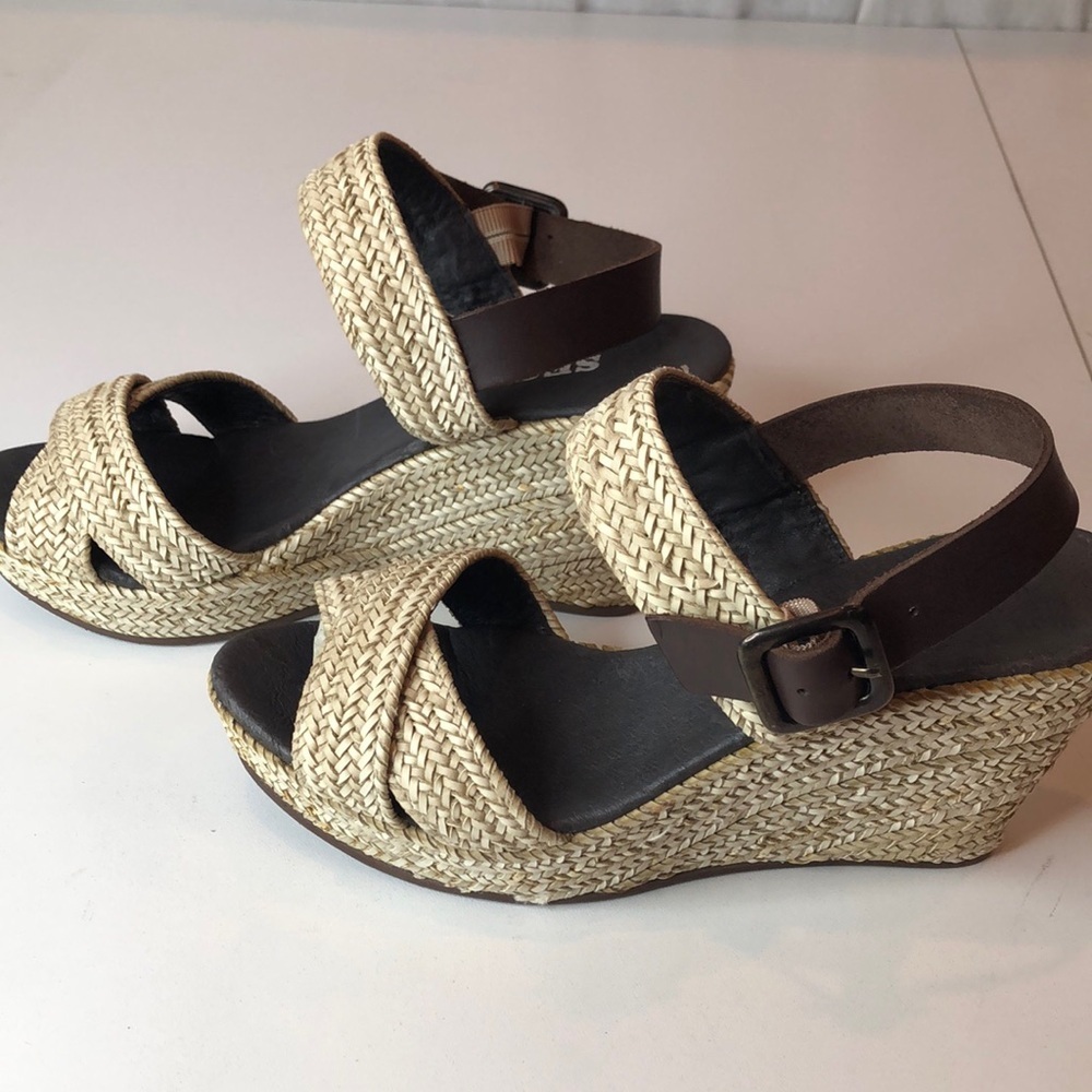 NEW Sesto Meucci Slingback Wedged Heel Sandals Shoes Made In Spain Women’s 7 - Picture 3 of 15